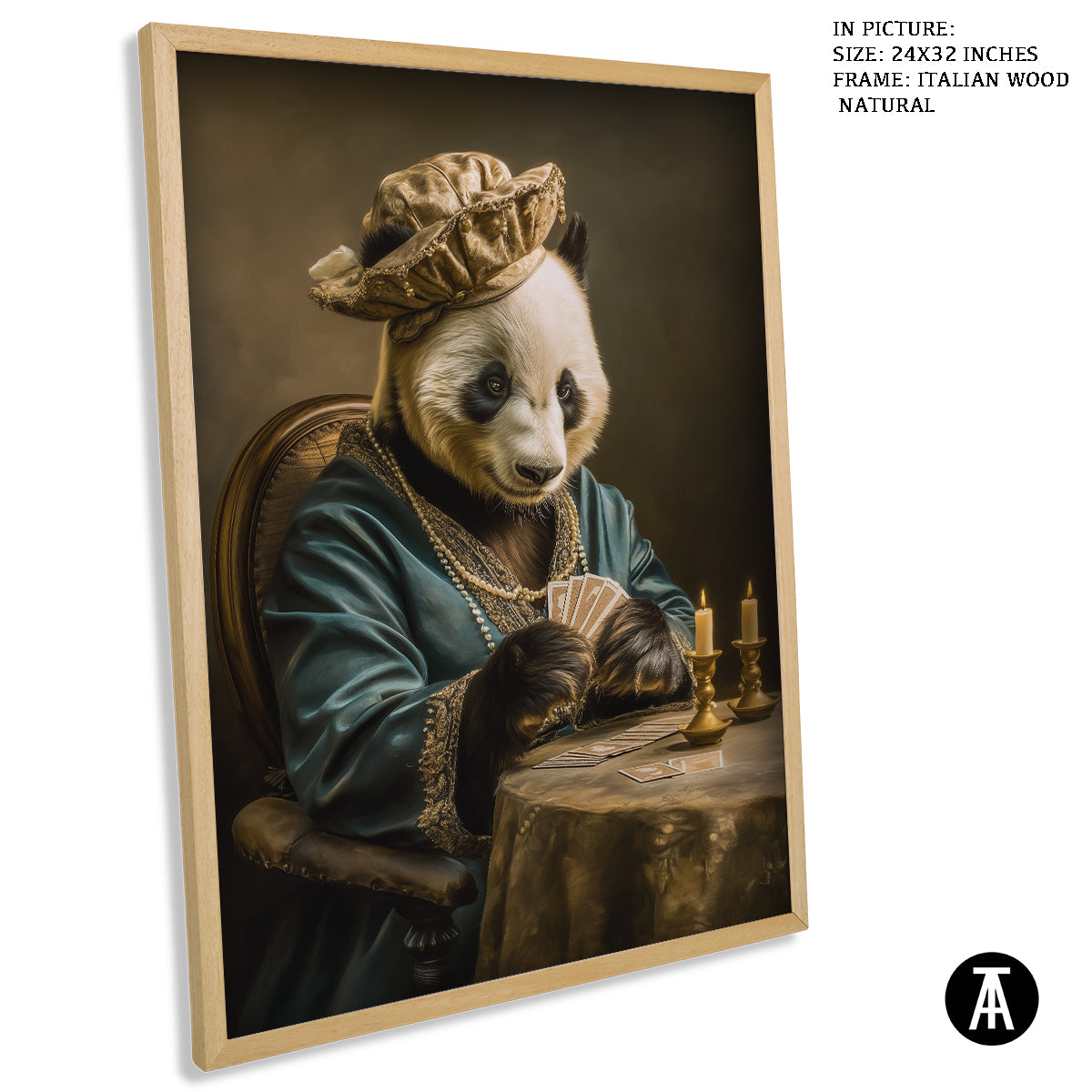 Artwork in Natural Wood Frame