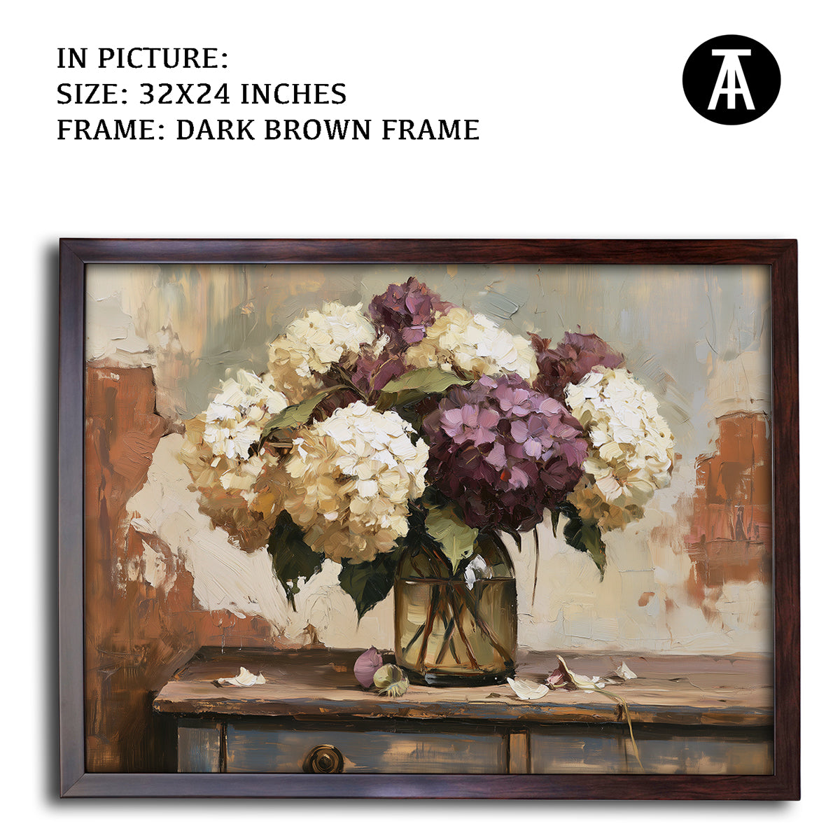 Artwork in Dark Brown Frame