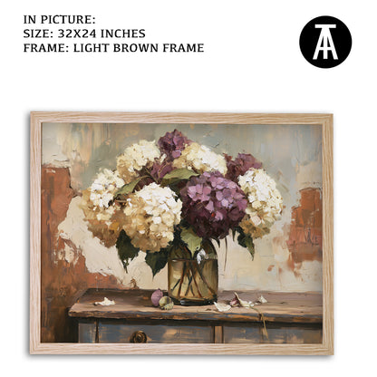 Artwork in Light Brown Frame