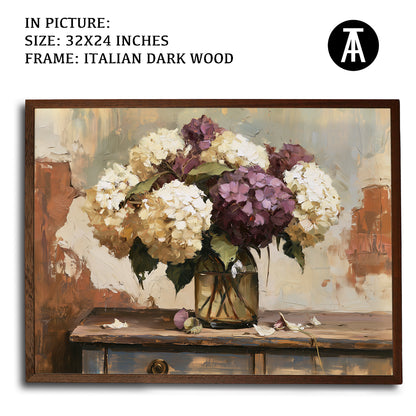 Artwork in Dark Wood Frame