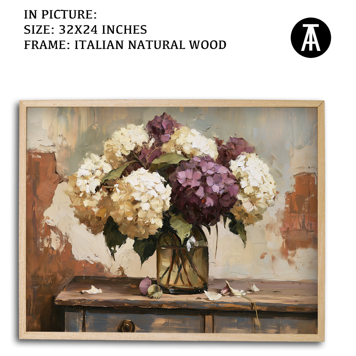 Artwork in Natural Wood Frame