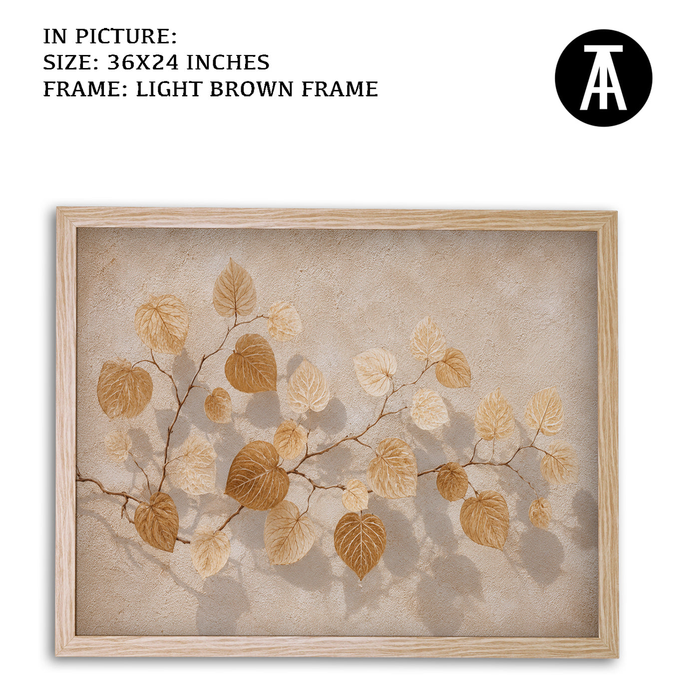 Artwork in Light Brown Frame