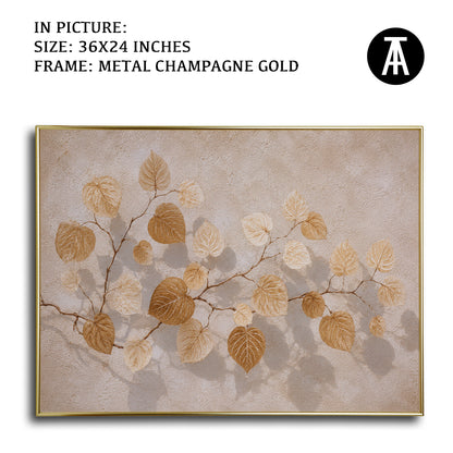 Artwork in Metal Champagne Gold Frame