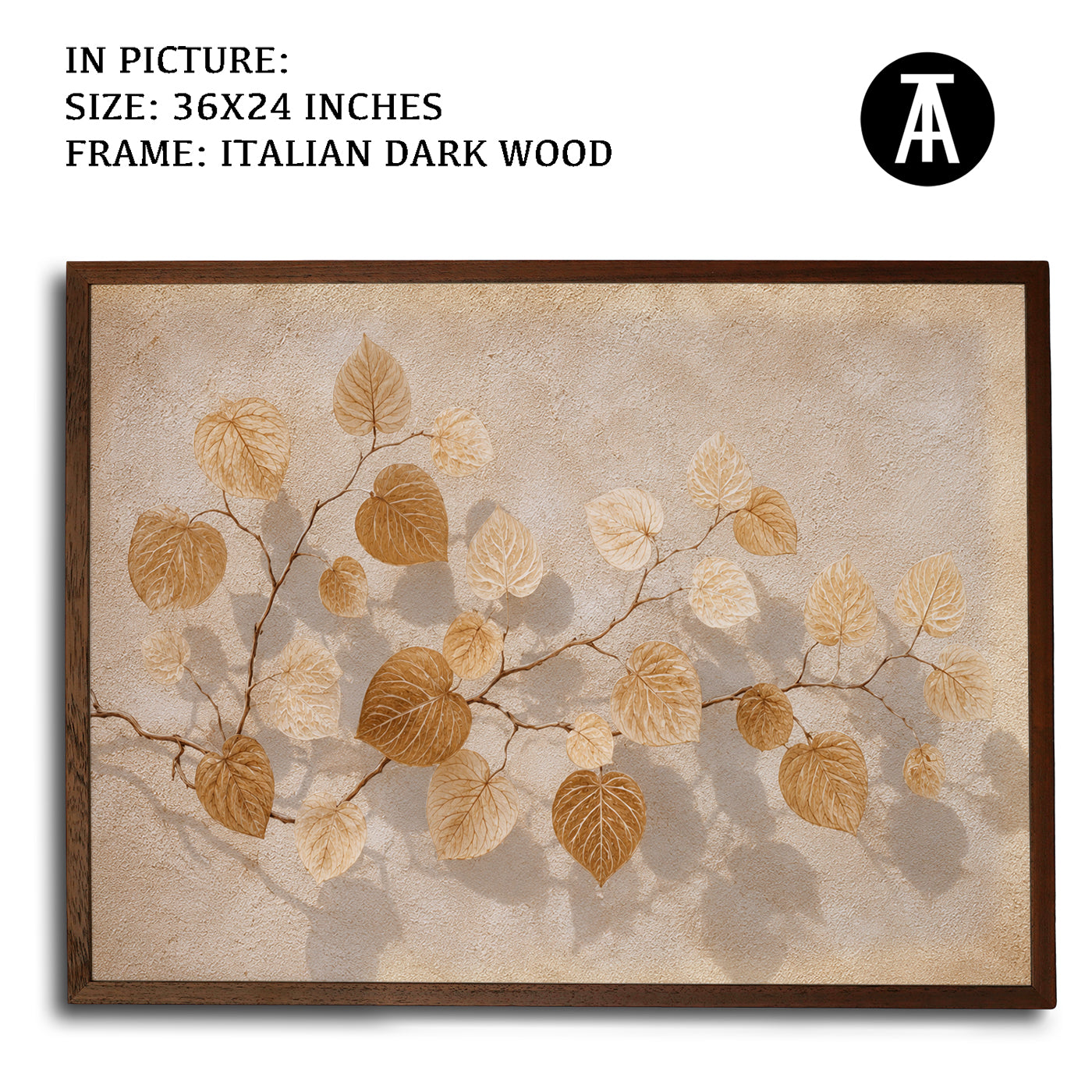 Artwork in Dark Wood Frame