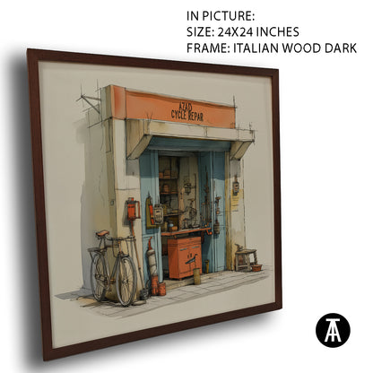 Artwork in Dark Wood Frame