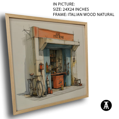 Artwork in Natural Wood Frame