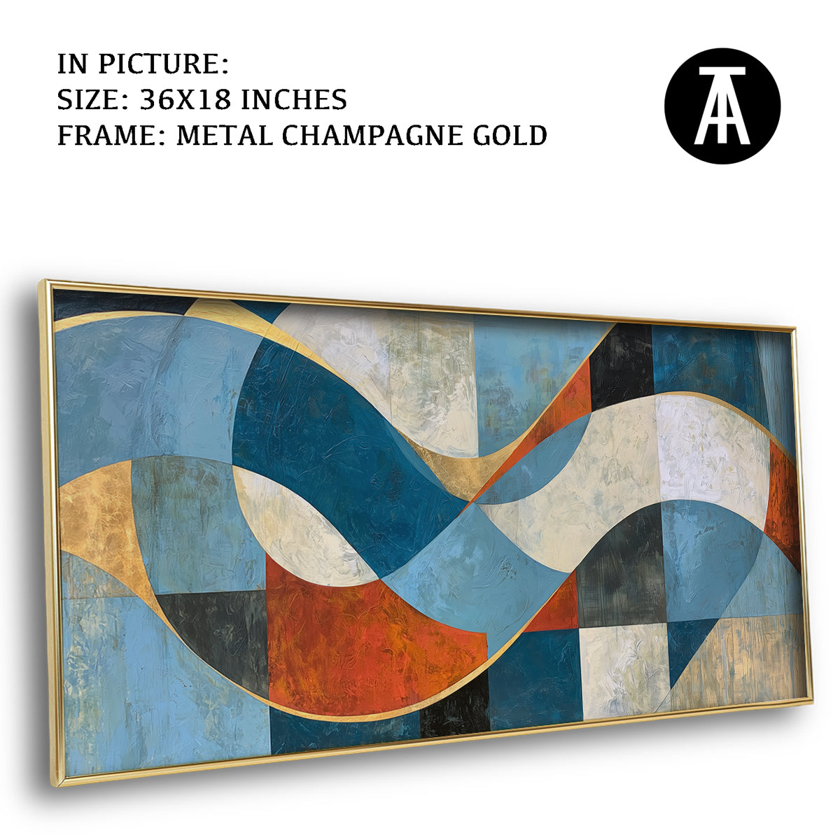 Artwork in Metal Champagne Gold Frame