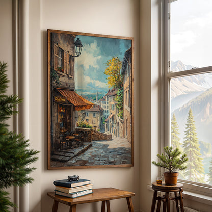 Swiss Alps Painting in a Lifestyle Setting