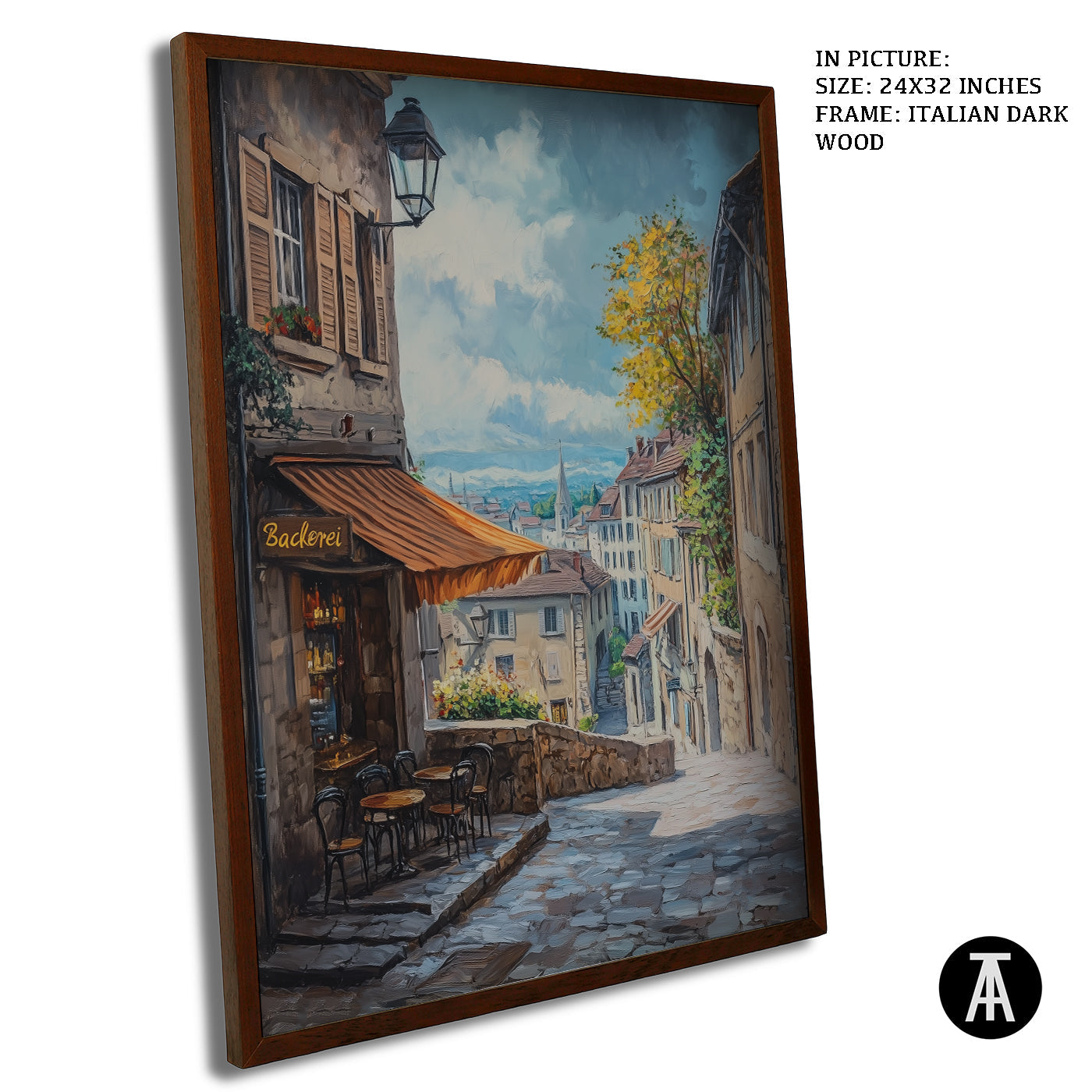 Artwork in Dark Wood Frame