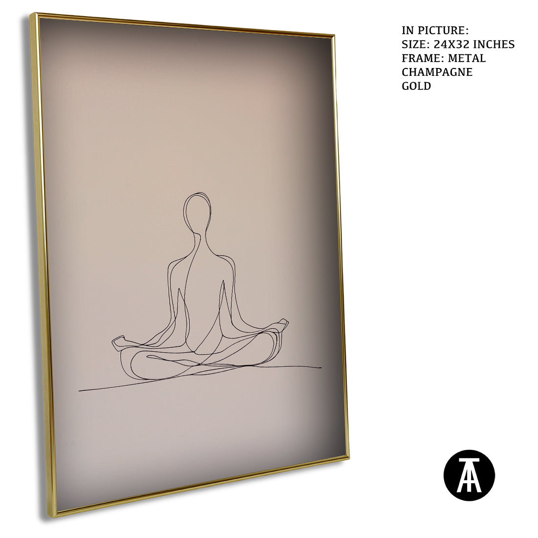 Sample Artwork in Champagne gold Metal Frame
