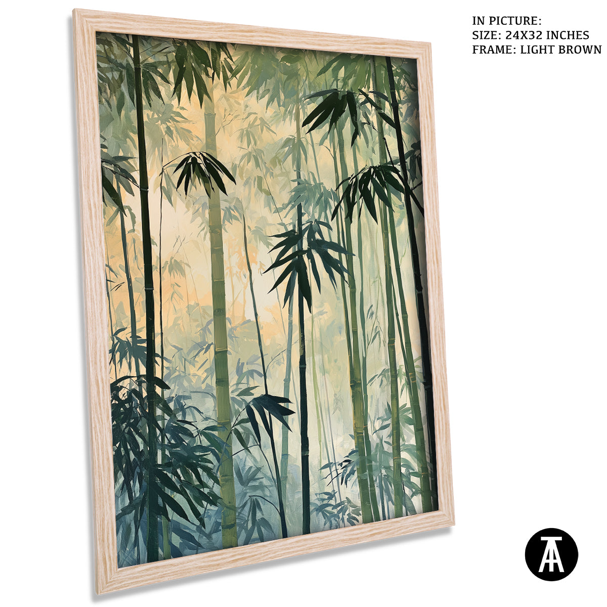 Artwork in Light Brown Frame