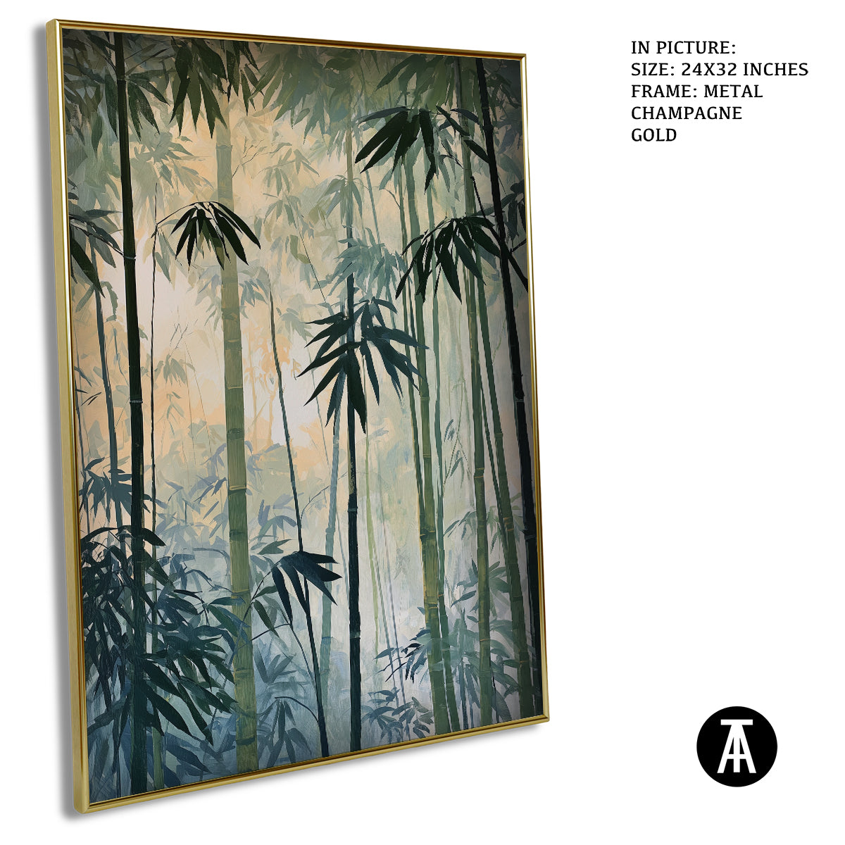 Artwork in Metal Champagne Gold Frame