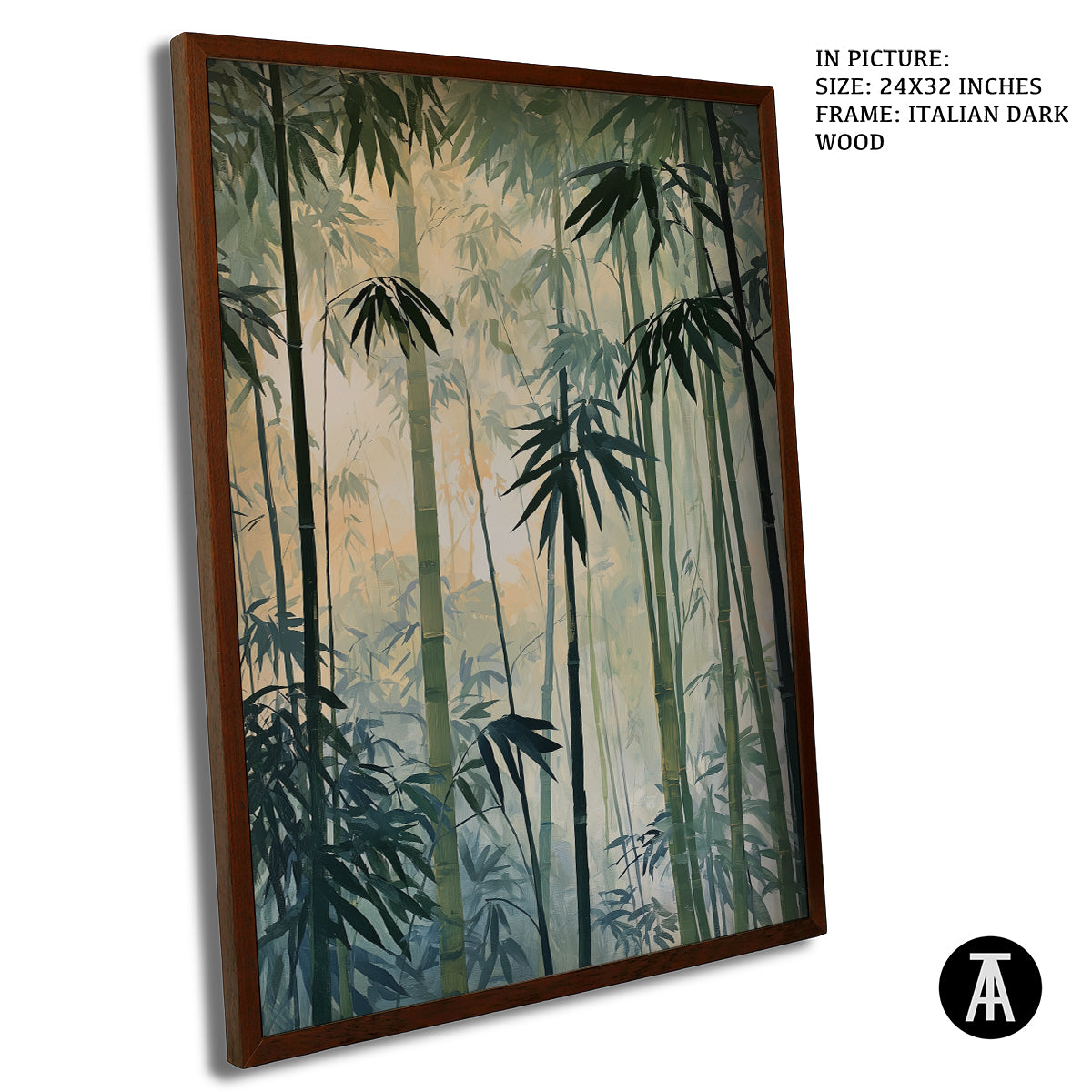 Artwork in Dark Wood Frame