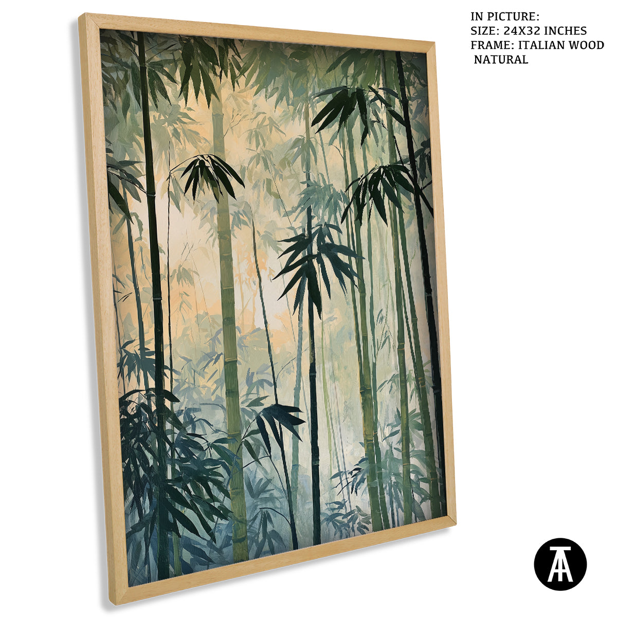 Artwork in Natural Wood Frame