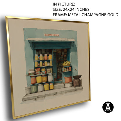 Artwork in Metal Champagne Gold Frame