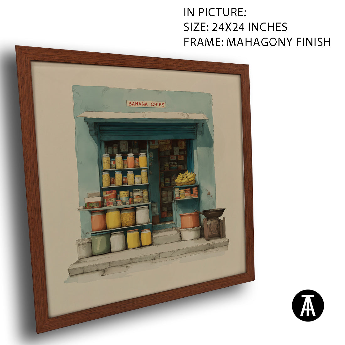 Artwork in Mahogany Finish Frame