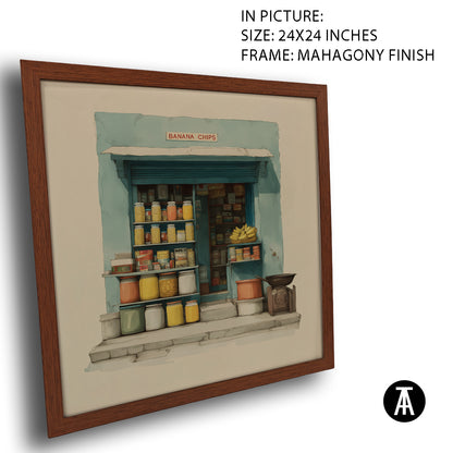 Artwork in Mahogany Finish Frame