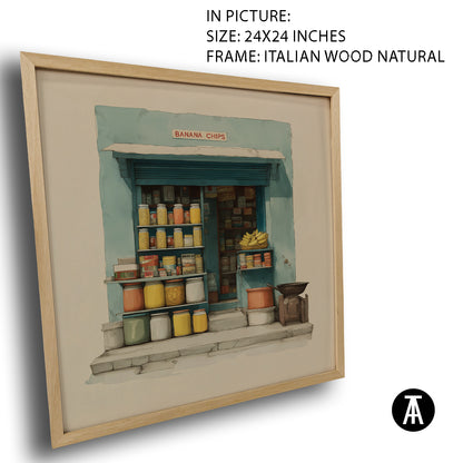 Artwork in Natural Wood Frame