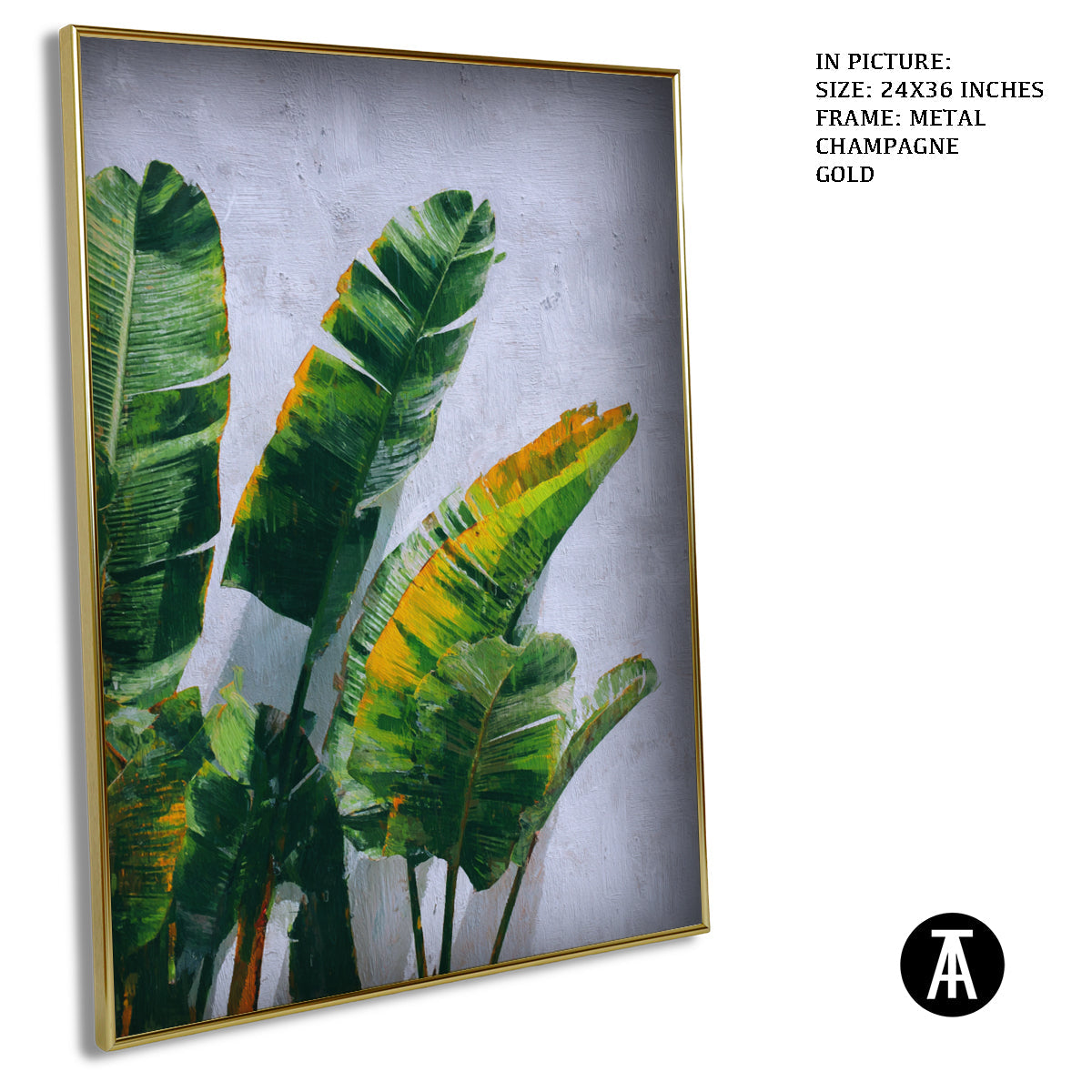 Artwork in Metal Champagne Gold Frame