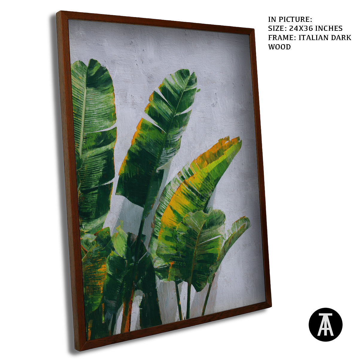 Artwork in Dark Wood Frame