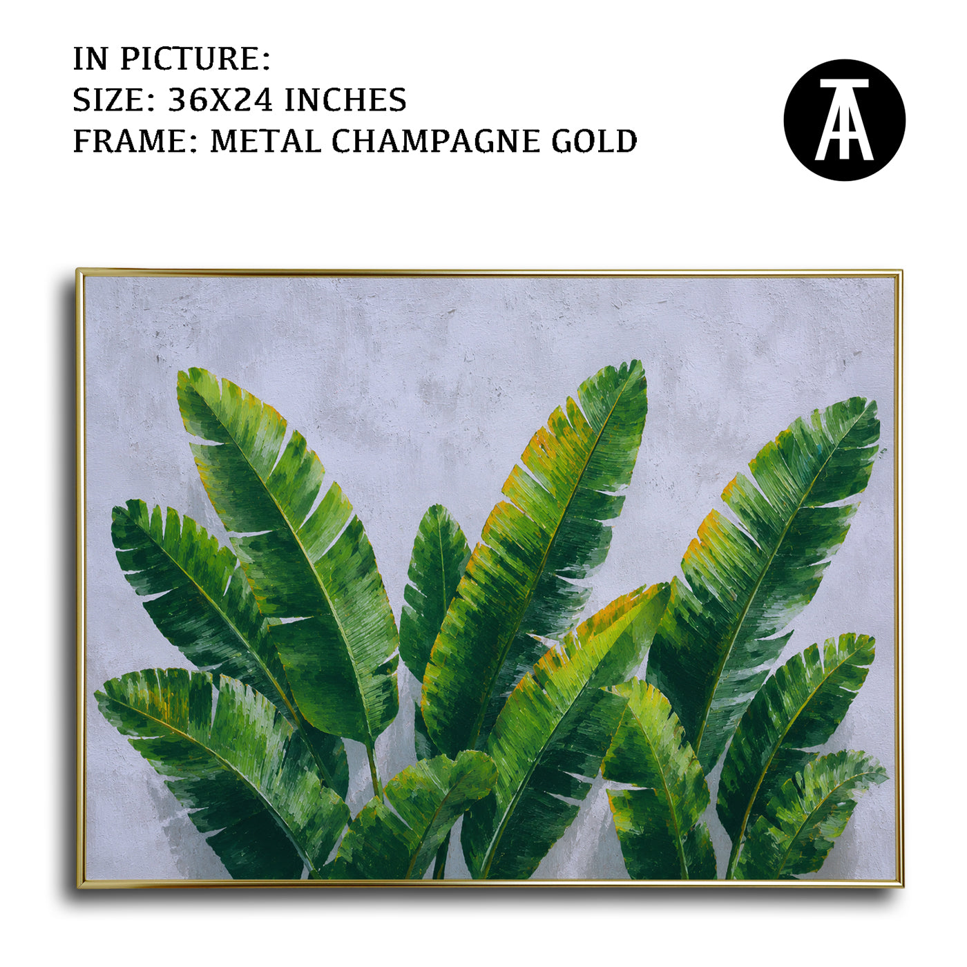Artwork in Metal Champagne Gold Frame