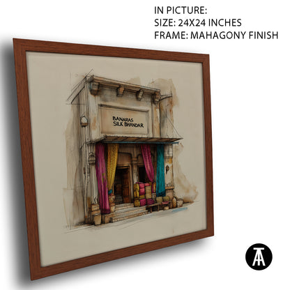 Artwork in Mahogany Finish Frame
