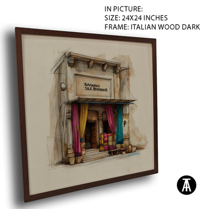 Artwork in Dark Wood Frame