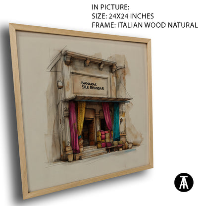 Artwork in Natural Wood Frame