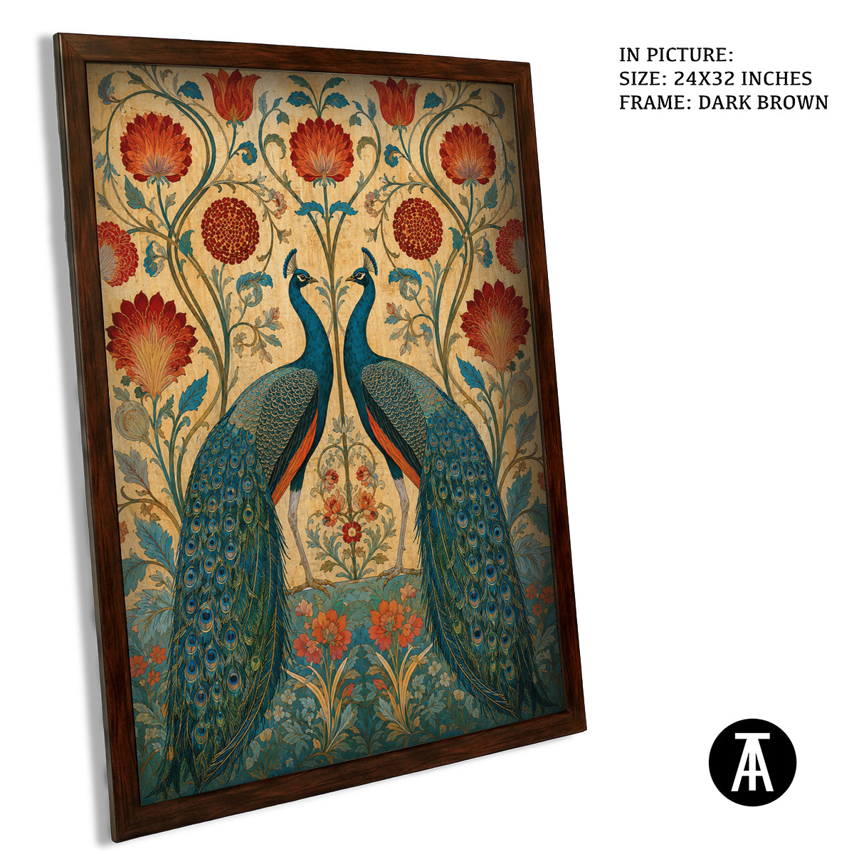 Artwork in Dark Brown Frame