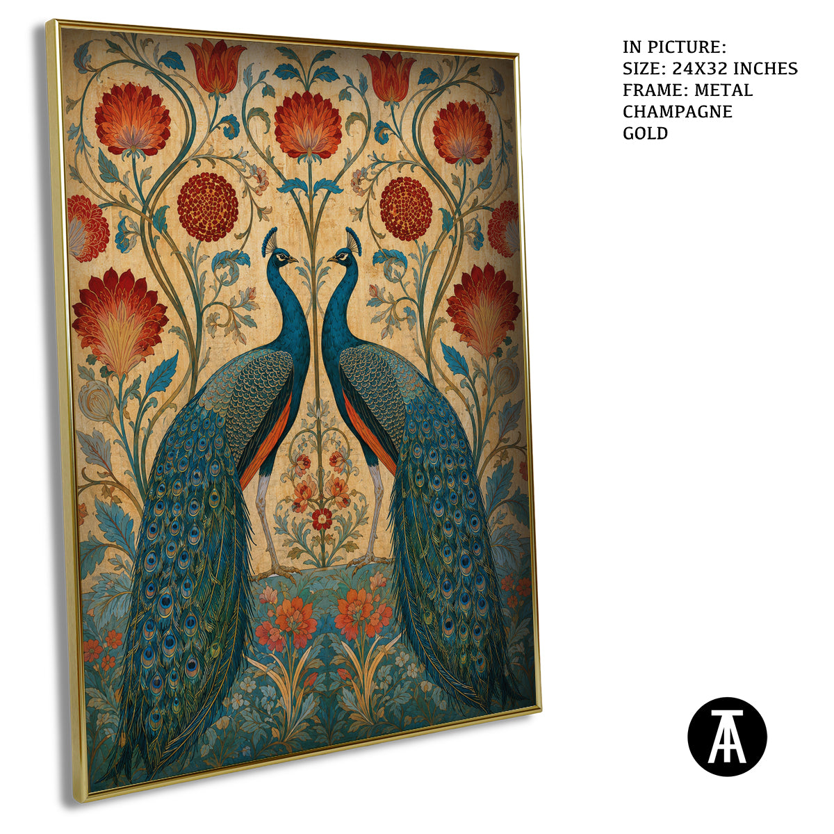 Artwork in Metal Champagne Gold Frame