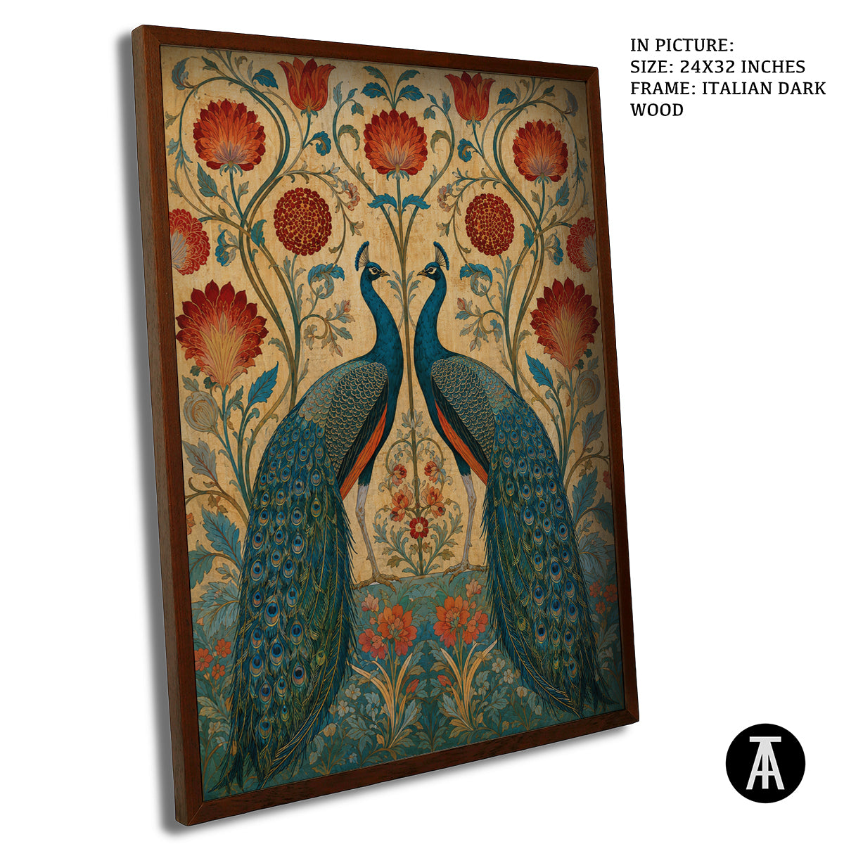 Artwork in Dark Wood Frame