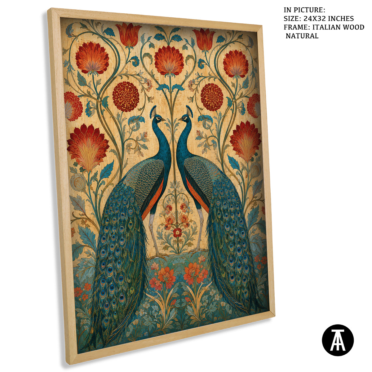 Artwork in Natural Wood Frame