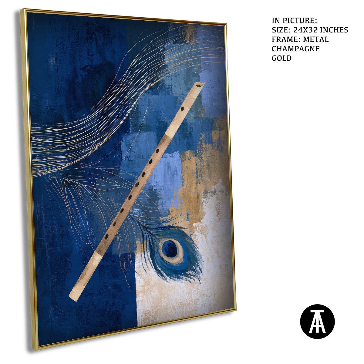 Artwork in Metal Champagne Gold Frame