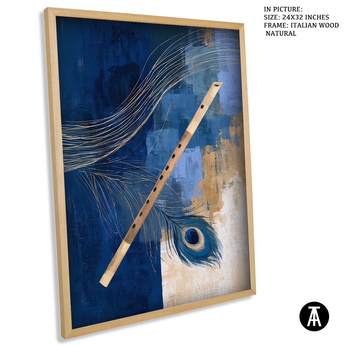 Artwork in Natural Wood Frame