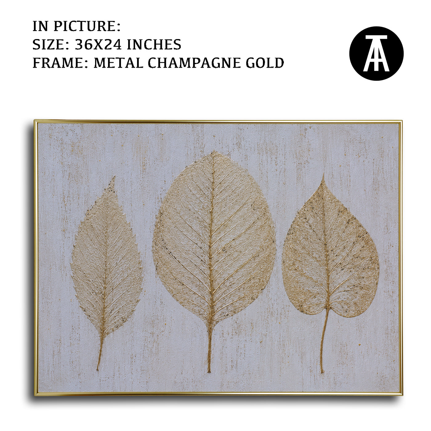 Artwork in Metal Champagne Gold Frame