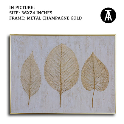 Artwork in Metal Champagne Gold Frame