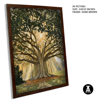 Artwork in Dark Brown Frame