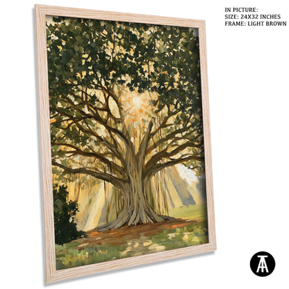 Artwork in Light Brown Frame