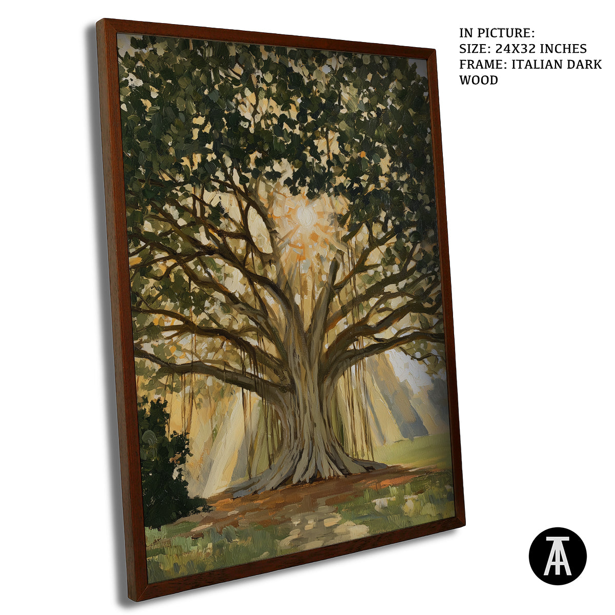 Artwork in Dark Wood Frame