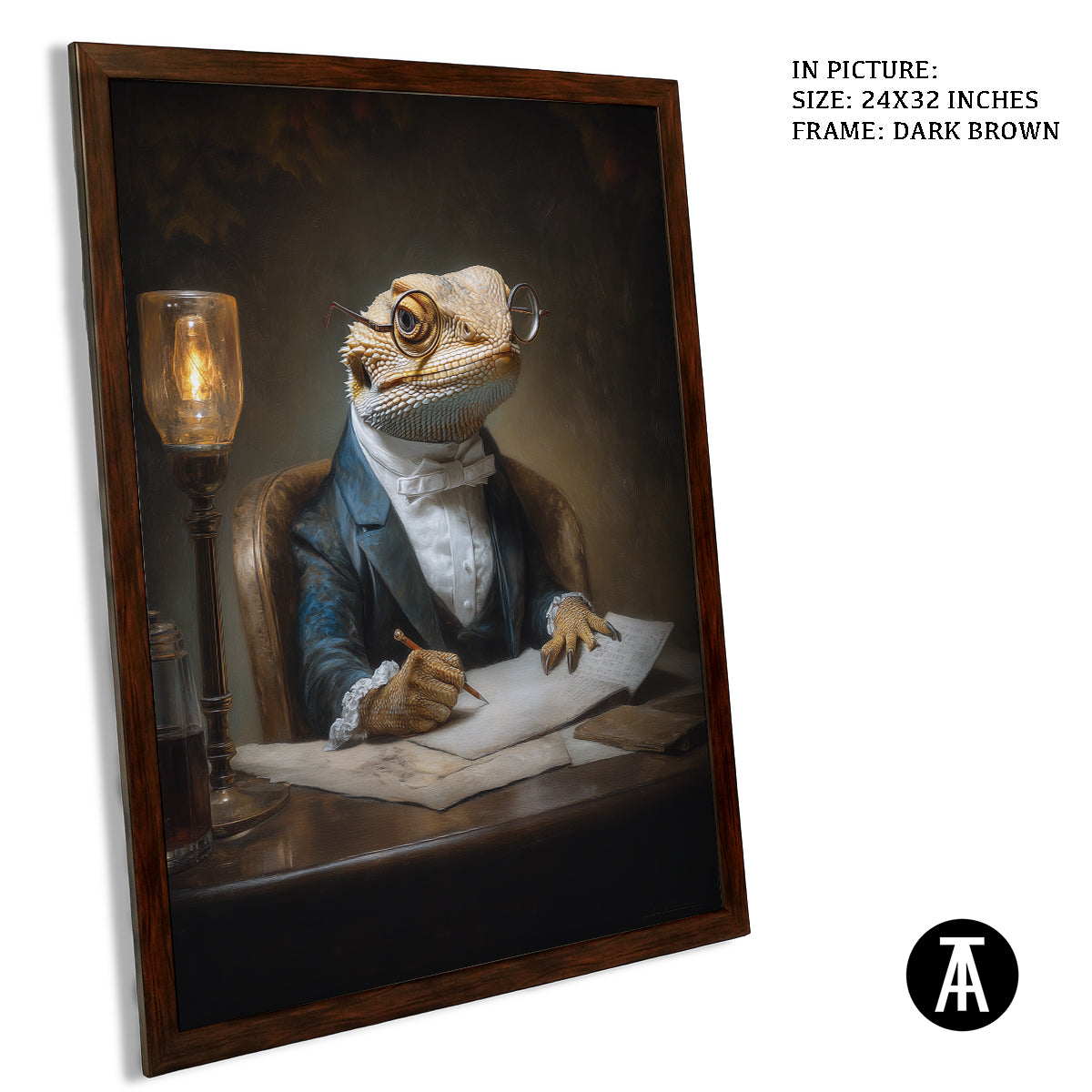 Artwork in Dark Brown Frame