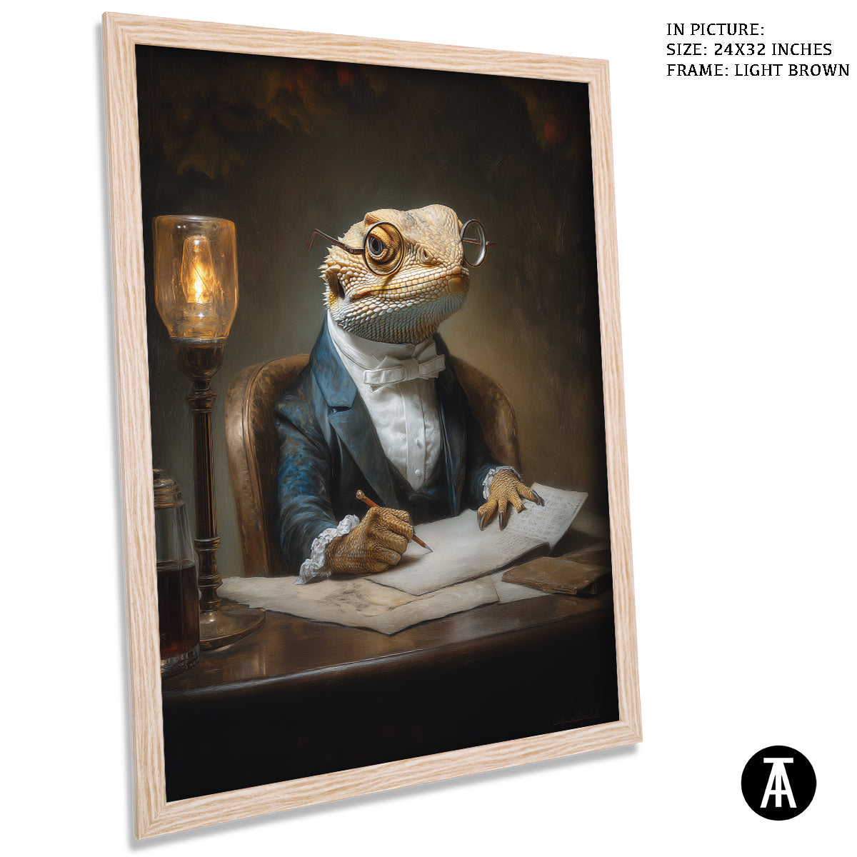 Artwork in Light Brown Frame