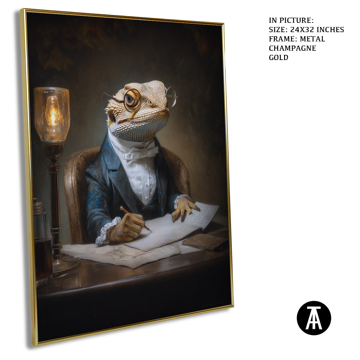 Artwork in Metal Champagne Gold Frame