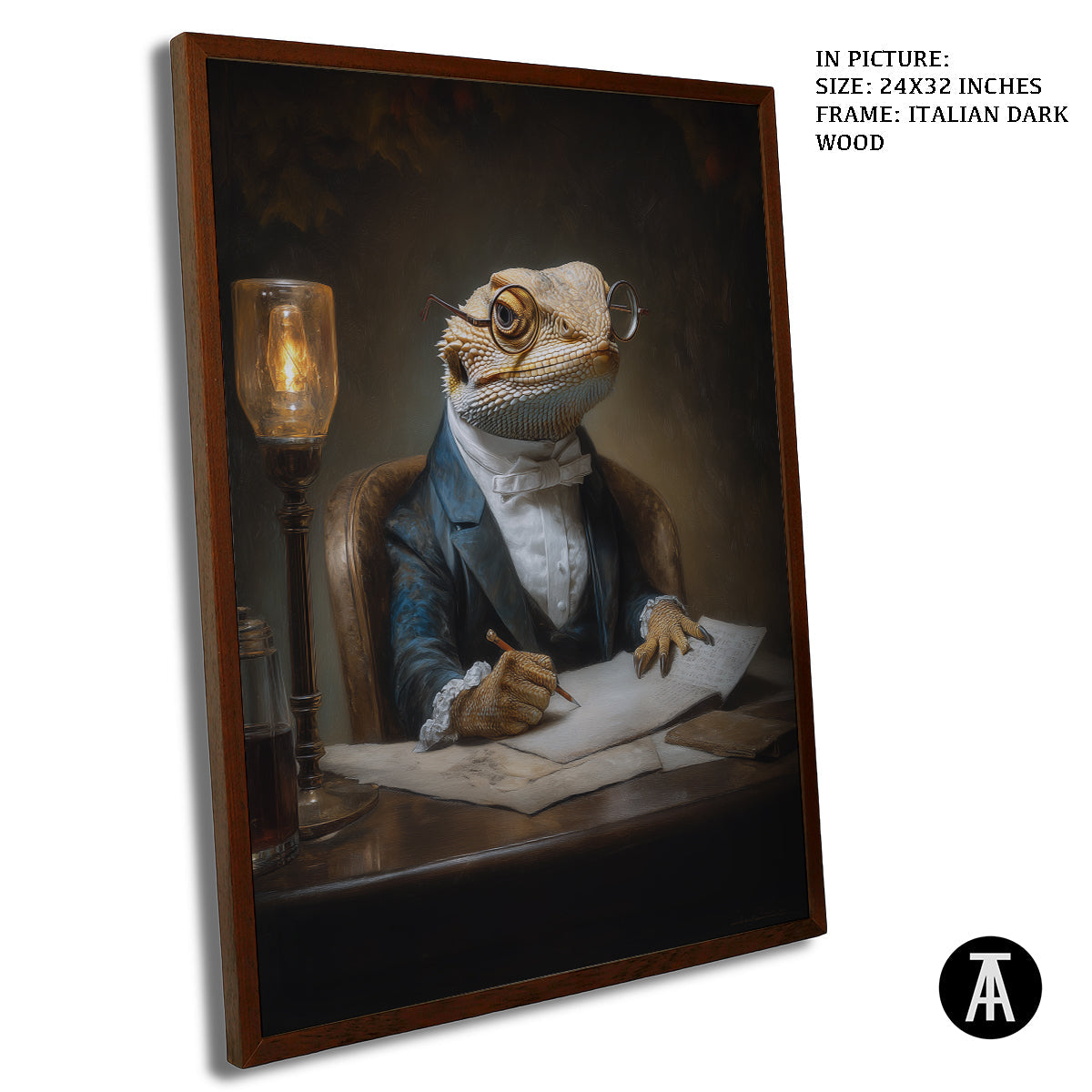 Artwork in Dark Wood Frame