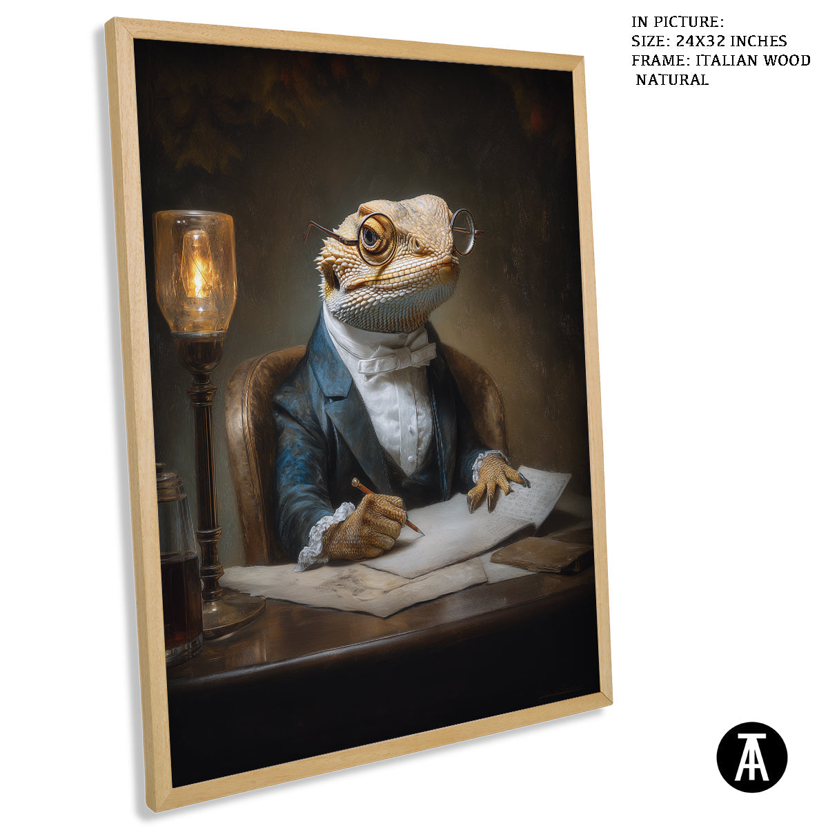 Artwork in Natural Wood Frame