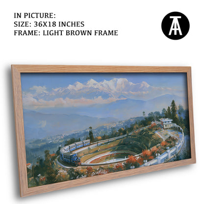 Artwork in Light Brown Frame