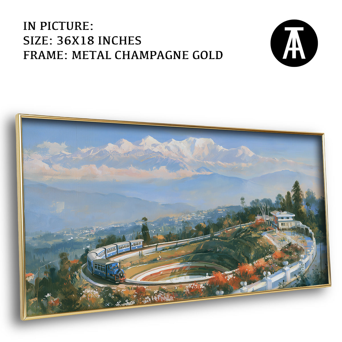 Artwork in Metal Champagne Gold Frame