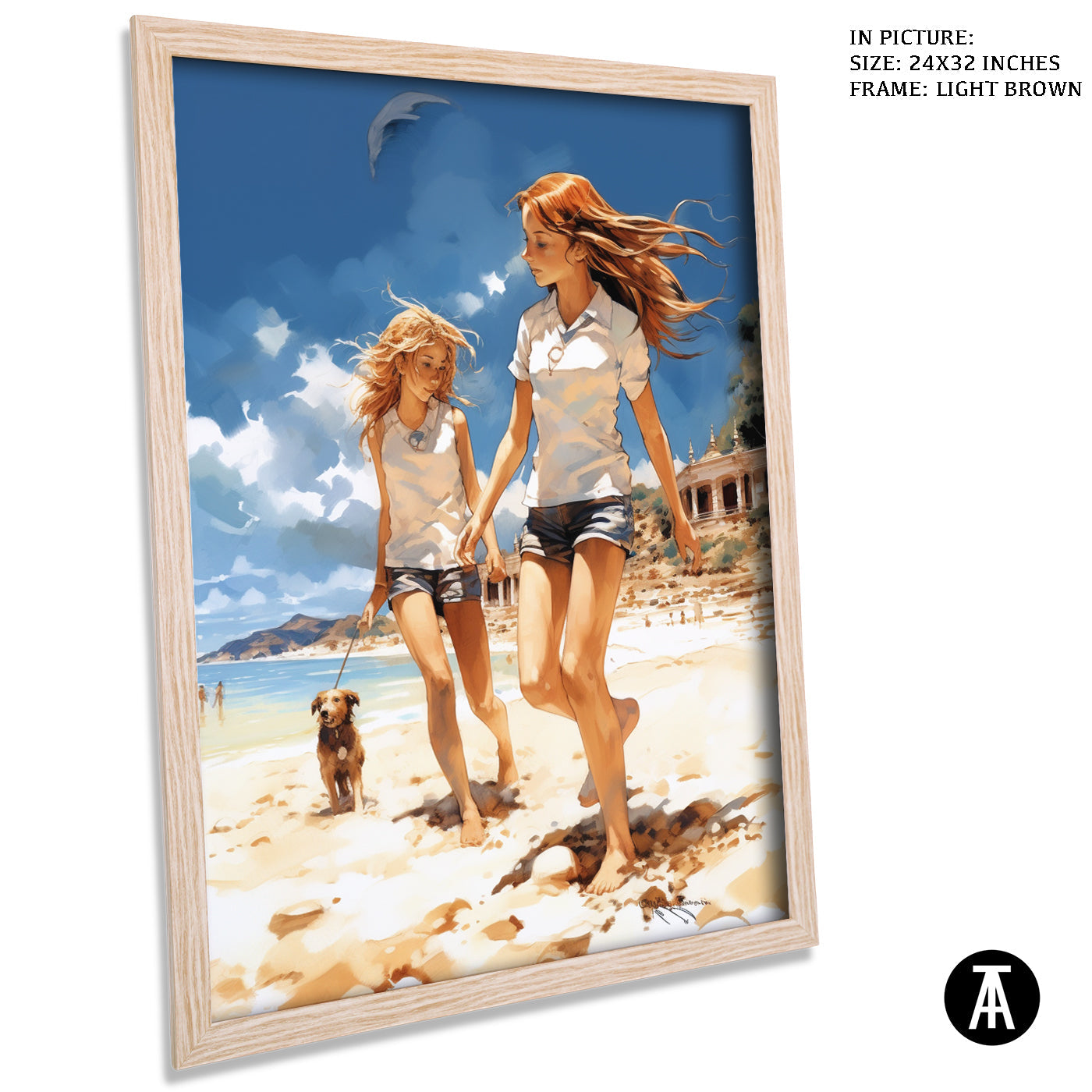 Artwork in Dark Brown Frame