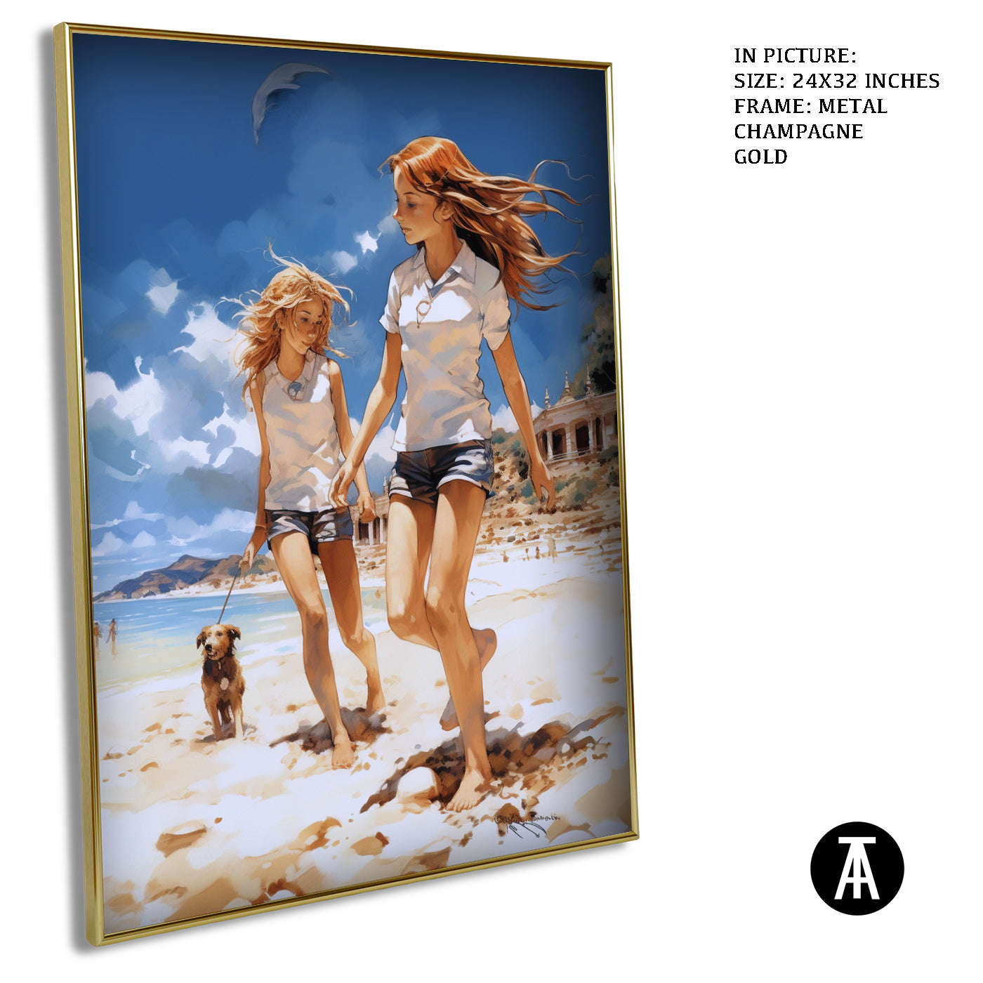 Artwork in Light Brown Frame