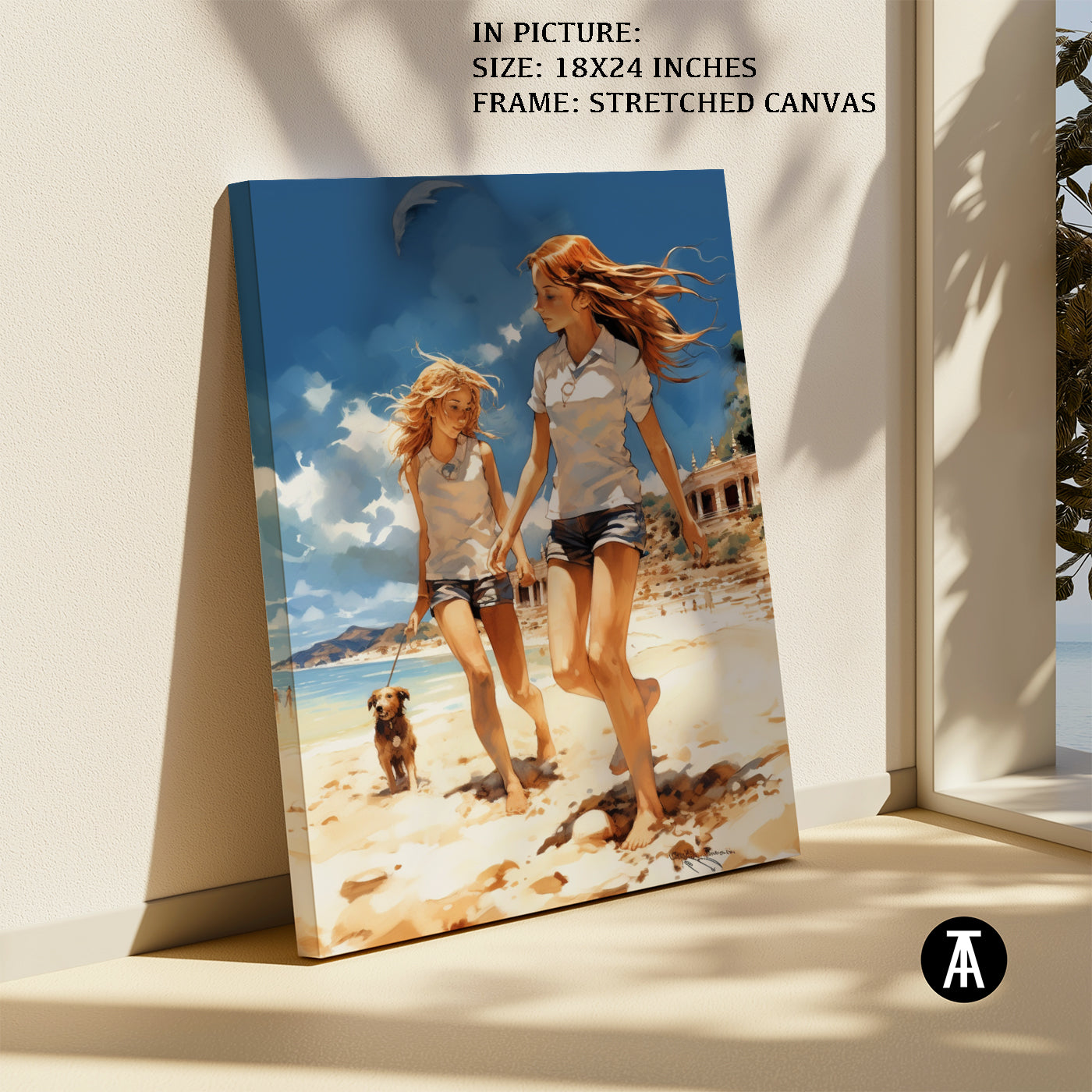 Artwork in Natural Wood Frame