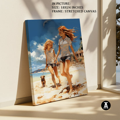 Artwork in Natural Wood Frame